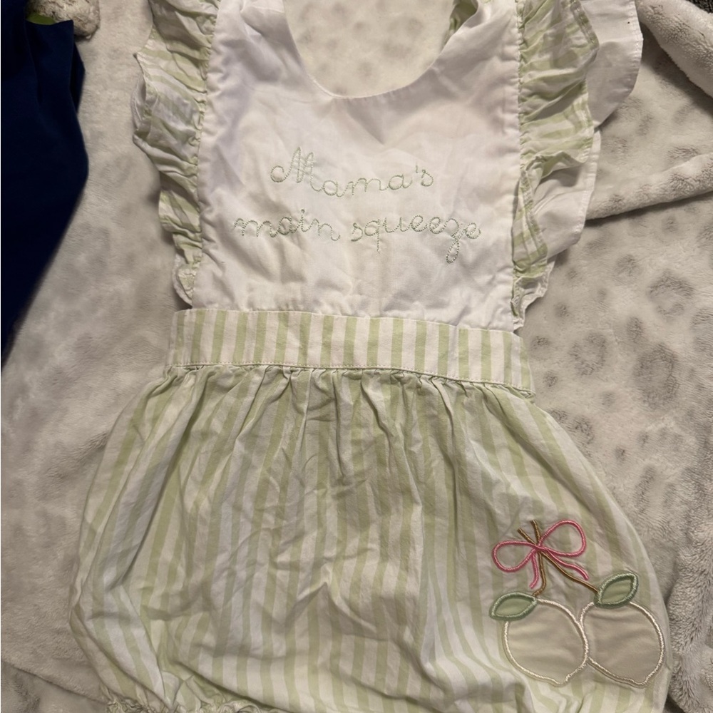 Mamas Main Squeeze Embroidered Bubble Romper 2T